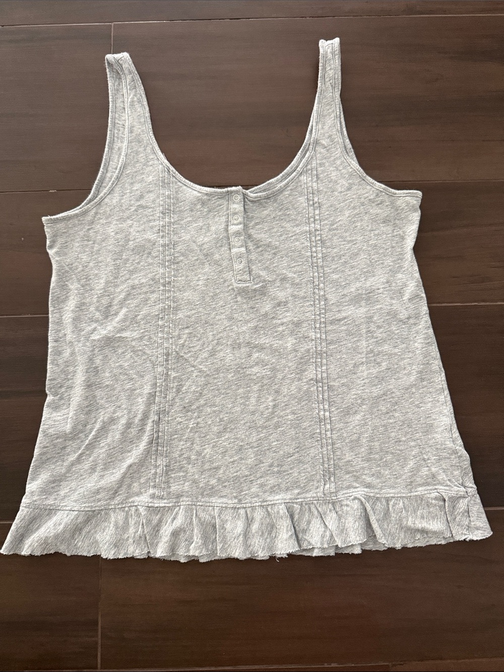 Gap Body Women’s Gray Ruffle-Hem Tank Top